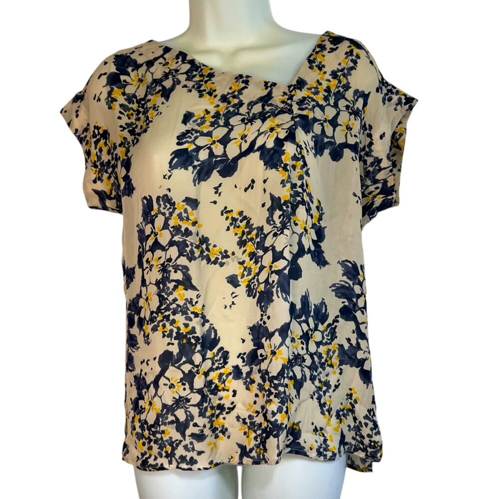Vintage 100% Silk Watercolor Floral Blouse | Made in USA by Artist Jodi B. Wise